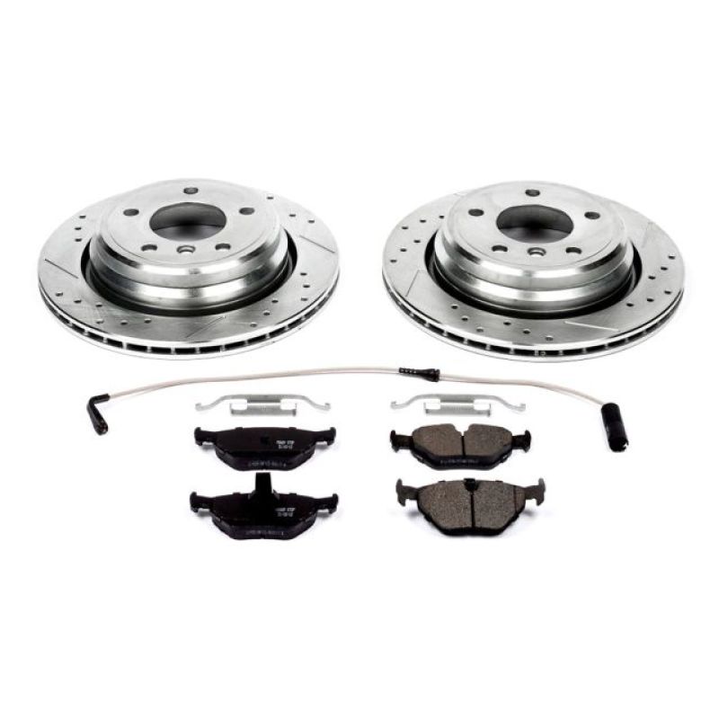 BMW 525i Brake Kit - Rear - PowerStop - Drilled & Slotted Rotors + Carbon-Fiber Ceramic Pads - `01-`03