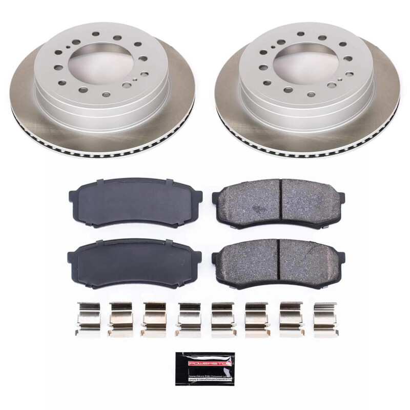 Mazda Miata Brake Kit - Front + Rear - PowerStop - Z23 Evolution Sport + Carbon-Fiber Ceramic Pads + Drilled & Slotted Rotors - `01-`05