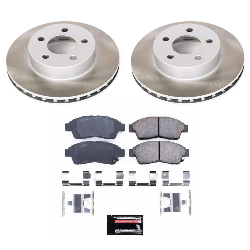 Mercedes-Benz E320 Brake Kit - Front + Rear - PowerStop - Drilled & Slotted Rotors + Carbon-Fiber Ceramic Pads - `04-`05