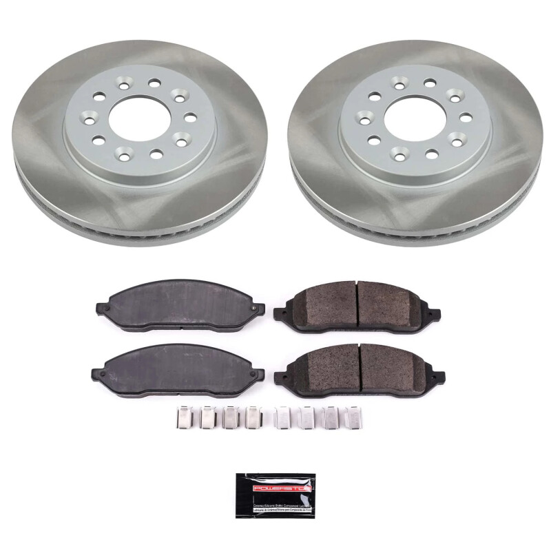 Mercedes-Benz E320 Brake Kit - Front + Rear - PowerStop - Z23 Evolution Sport + Carbon-Fiber Ceramic Pads + Drilled & Slotted Rotors - `03-`05
