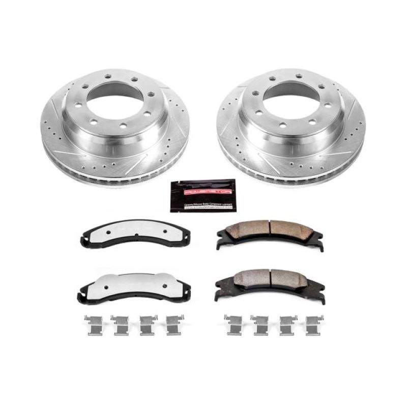 Ford E-150 Brake Kit - Rear - PowerStop - Drilled & Slotted Rotors + Carbon-Fiber Ceramic Pads - `08-`14
