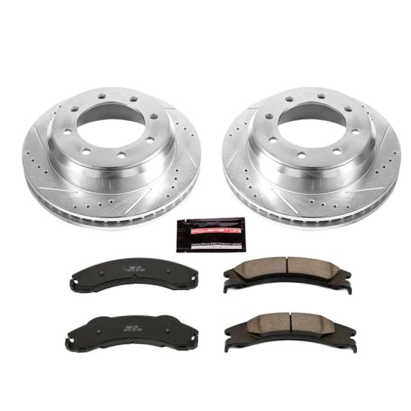 Ford E-150 Brake Kit - Rear - PowerStop - Z23 Evolution Sport - Drilled & Slotted Rotors + Carbon-Fiber Ceramic Pads - `08-`14