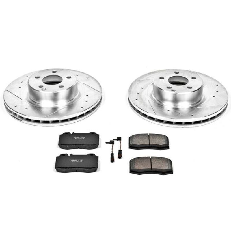 Mercedes-Benz CL500 Brake Kit - Front - PowerStop - Drilled & Slotted Rotors + Carbon-Fiber Ceramic Pads - `00-`03