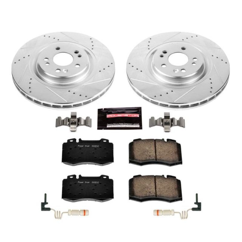 Mercedes-Benz ML55 AMG Brake Kit - Front - PowerStop - Drilled & Slotted Rotors + Carbon-Fiber Ceramic Pads - `00-`03