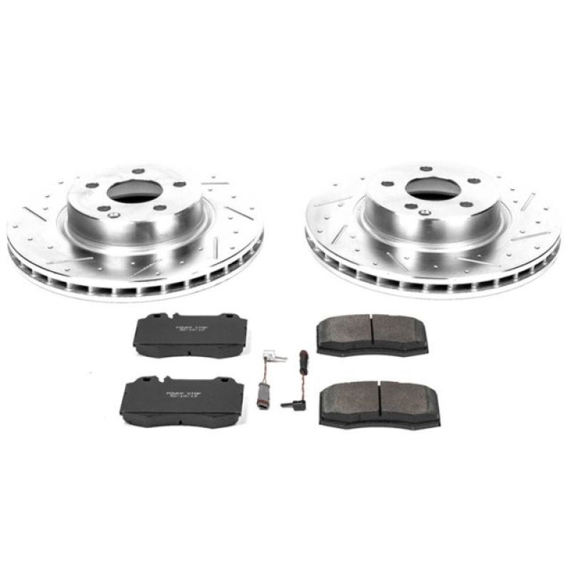 Mercedes-Benz E500 Brake Kit - Front - PowerStop - Drilled & Slotted Rotors + Carbon-Fiber Ceramic Pads - `03-`06