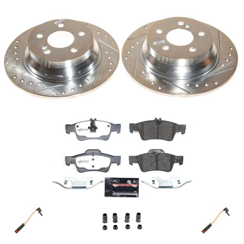 Mercedes-Benz E320 Brake Kit - Rear - PowerStop - Drilled & Slotted Rotors + Carbon-Fiber Ceramic Pads - `03-`09