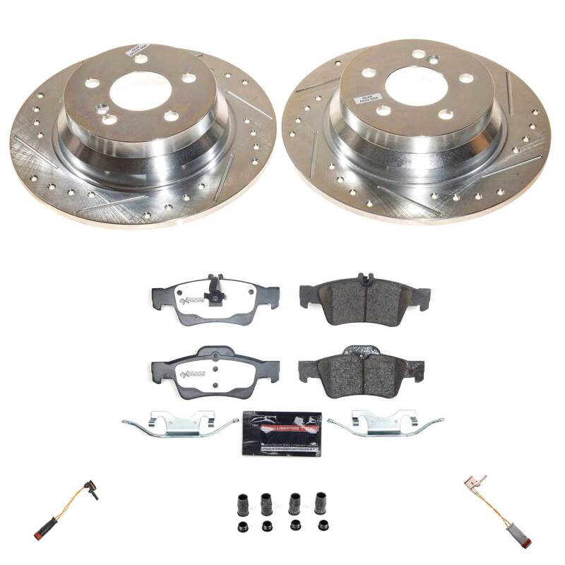 Mercedes-Benz E350 Brake Kit - Rear - PowerStop - Drilled & Slotted Rotors + Carbon-Fiber Ceramic Pads - 2006