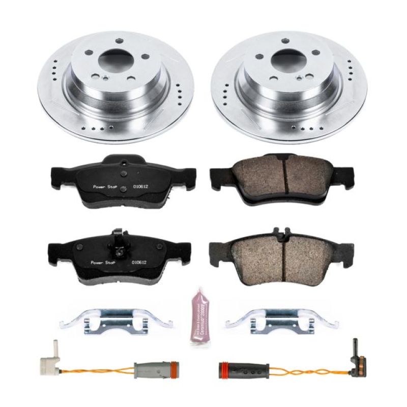 Mercedes-Benz E350 Brake Kit - Rear - PowerStop - Drilled & Slotted Rotors + Carbon-Fiber Ceramic Pads - 2006