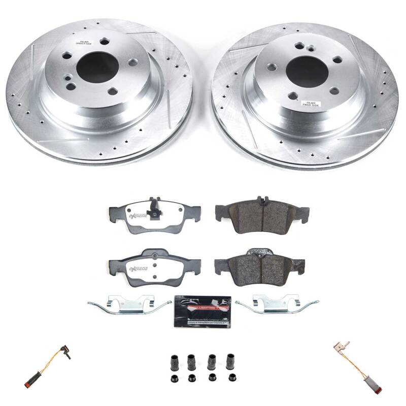 Mercedes-Benz E350 Brake Kit - Rear - PowerStop - Drilled & Slotted Rotors + Carbon-Fiber Ceramic Pads - 2006