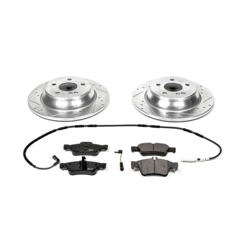 Mercedes-Benz CL500 Brake Kit - Rear - PowerStop - Drilled & Slotted Rotors + Carbon-Fiber Ceramic Pads - `03-`06