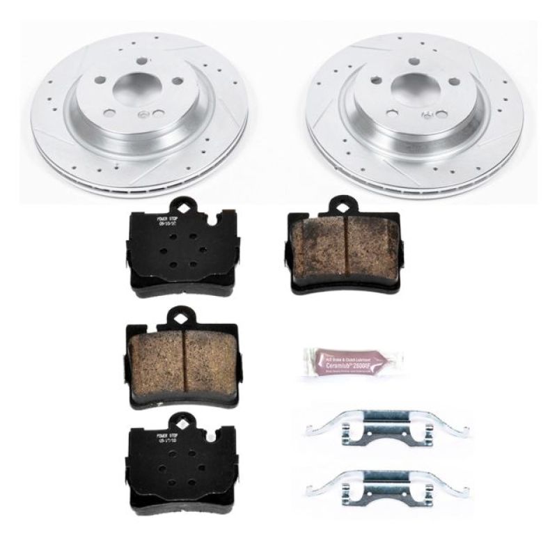 Mercedes-Benz CL500 Brake Kit - Rear - PowerStop - Drilled & Slotted Rotors + Carbon-Fiber Ceramic Pads - `00-`03