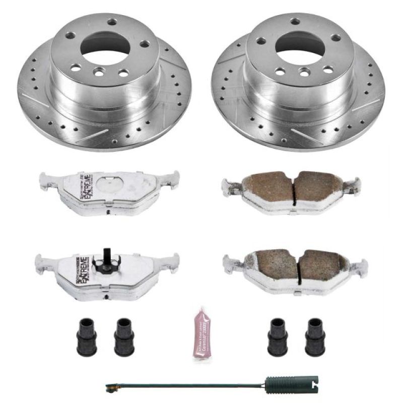 BMW Z3 Brake Kit - Rear - PowerStop - Drilled/Slotted Rotors + Carbon-Fiber Ceramic Pads - `96-`02