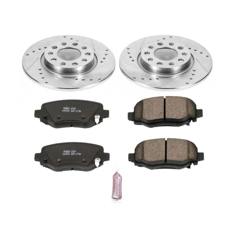 Chrysler 200 Brake Kit - Rear - PowerStop - Drilled & Slotted Rotors + Carbon-Fiber Ceramic Pads - `15-`17