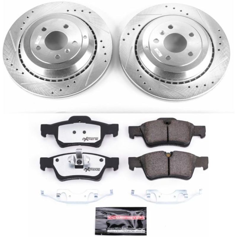Mercedes-Benz G55 AMG Brake Kit - Rear - PowerStop - Drilled & Slotted Rotors + Carbon-Fiber Ceramic Pads - `05-`06