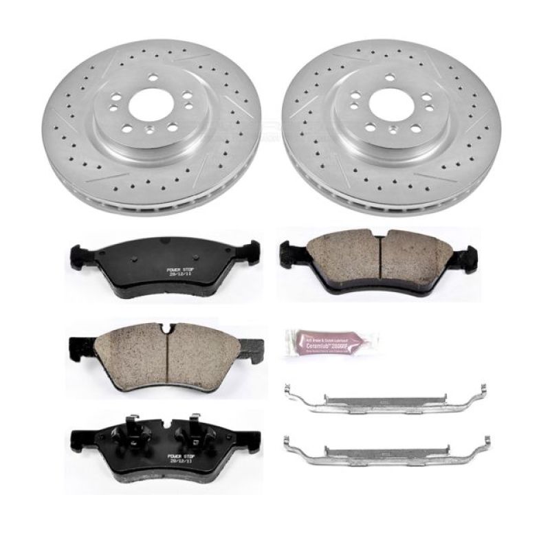 Mercedes-Benz ML450 Brake Kit - Front - PowerStop - Drilled & Slotted Rotors + Carbon-Fiber Ceramic Pads - `10-`11