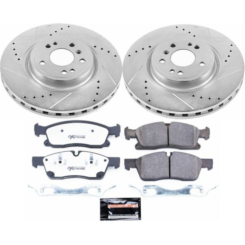 Mercedes-Benz GLE300d Brake Kit - Front - PowerStop - Drilled & Slotted Rotors + Carbon-Fiber Ceramic Pads - 2016