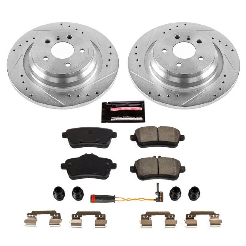 Mercedes-Benz GLE300d Brake Kit - Rear - PowerStop - Drilled & Slotted Rotors + Carbon-Fiber Ceramic Pads - 2016