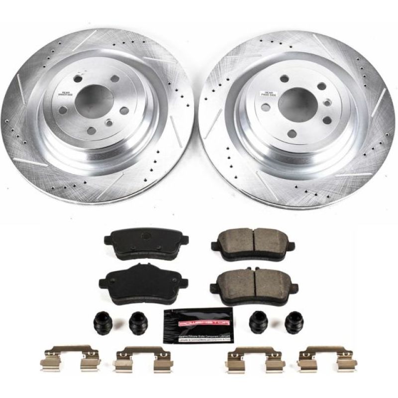 Mercedes-Benz GLS450 Brake Kit - Rear - PowerStop - Drilled & Slotted Rotors + Carbon-Fiber Ceramic Pads - `17-`18