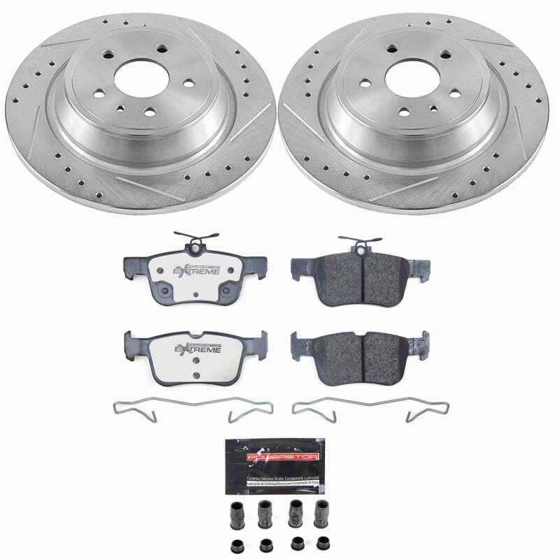 Ford Escape Brake Kit - Rear - PowerStop - Drilled & Slotted Rotors + Carbon-Fiber Ceramic Pads - `17-`19