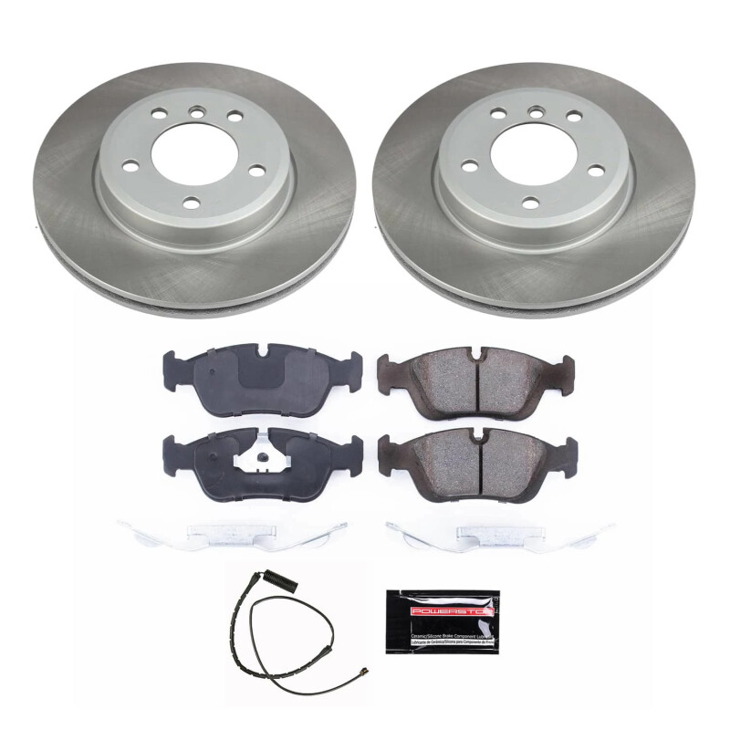 Mercedes-Benz C300 Brake Kit - Front + Rear - PowerStop - Z23 Evolution Sport + Carbon-Fiber Ceramic Brake Pad + Drilled & Slotted Rotor - `08-`12