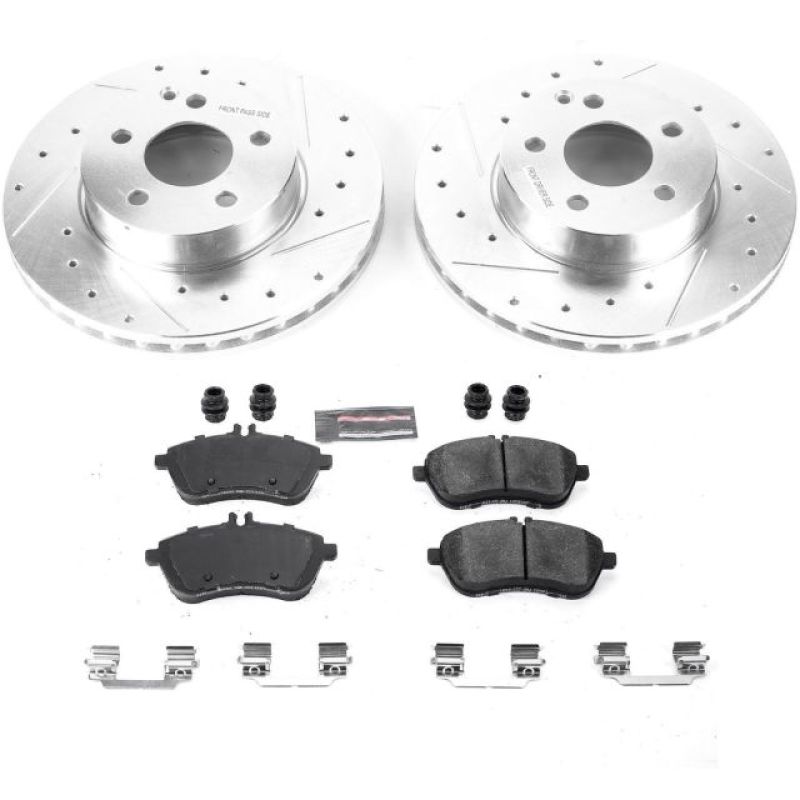 Mercedes-Benz C250 Brake Kit - Front - PowerStop - Drilled & Slotted Rotors + Carbon-Fiber Ceramic Pads - 2015