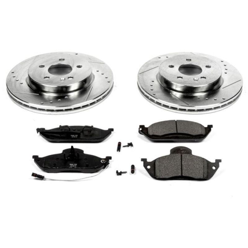 Mercedes-Benz ML320 Brake Kit - Front - PowerStop - Z23 Evolution Sport + Carbon-Fiber Ceramic Pads + Drilled & Slotted Rotors - `98-`03