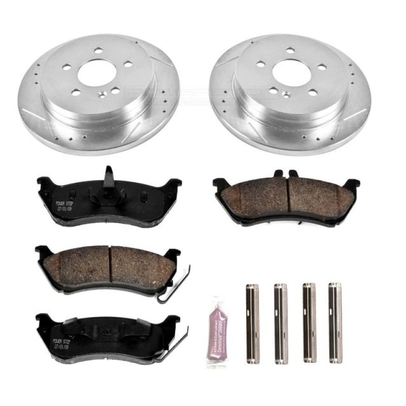 Mercedes-Benz ML320 Brake Kit - Rear - PowerStop - Drilled & Slotted Rotors + Carbon-Fiber Ceramic Pads - `98-`03