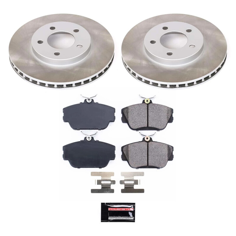 Audi A6 Quattro Brake Kit - Front + Rear - PowerStop - Z23 Evolution Sport with Carbon-Fiber Ceramic Pads + Drilled & Slotted Rotors - `02-`04