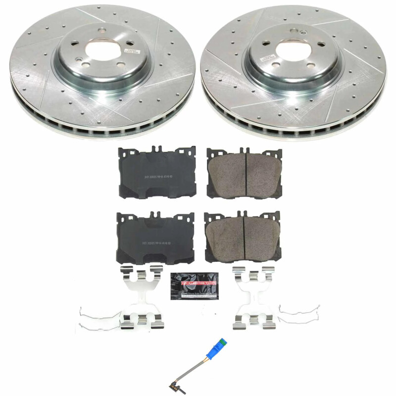 Mercedes-Benz E53 AMG Brake Kit - Front - PowerStop - Drilled & Slotted Rotors + Carbon-Fiber Ceramic Pads - `22-`23