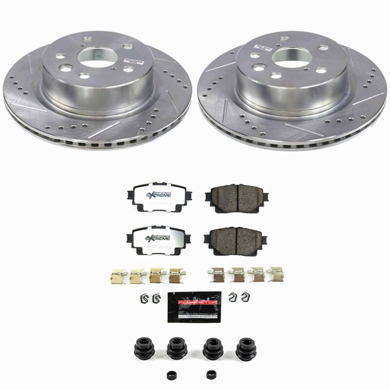 Lexus IS300 Brake Kit - Rear - PowerStop - Z36 Truck & Tow with Drilled & Slotted Rotors + Carbon-Fiber Ceramic Pads - `21-`25