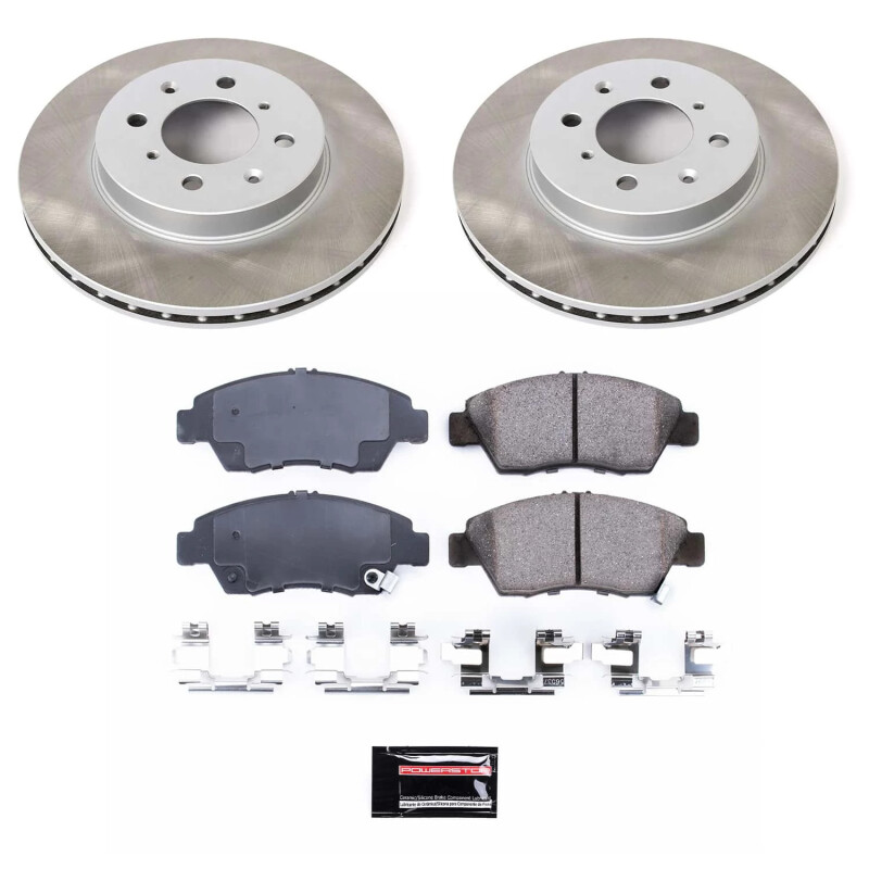 BMW 540i Brake Kit - Front + Rear - PowerStop - Z23 Evolution Sport + Drilled & Slotted Rotors + Carbon-Fiber Ceramic Pads - `00-`03