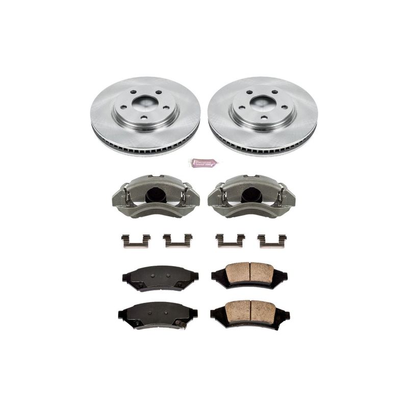 Pontiac Grand Prix Brake Kit - Front - PowerStop - Autospecialty Rotors + Evolution Ceramic Pads + Replacement Calipers - 2004 Pontiac Grand Prix Brake Kit - Front - PowerStop - Autospecialty Rotors + Evolution Ceramic Pads + Replacement Calipers - 2004