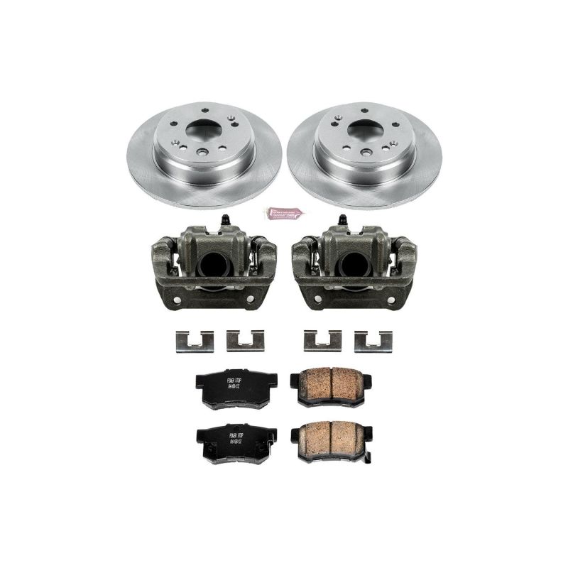 Acura TL Brake Kit - Rear - PowerStop - Autospecialty Rotors + Evolution Ceramic Pads + Replacement Calipers - `99-`03