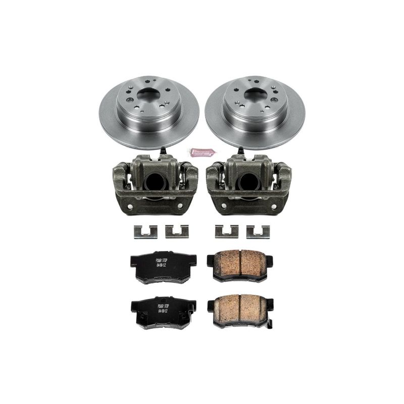 Acura TL Brake Kit - Rear - PowerStop - Autospecialty Rotors + Evolution Ceramic Pads + Replacement Calipers - `04-`08