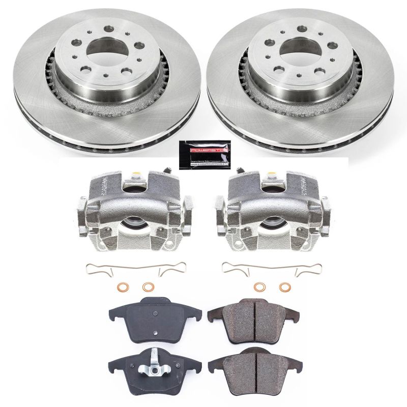 Volvo XC90 Brake Kit - Rear - PowerStop - Autospecialty Rotors + Evolution Ceramic Pads + Non-Coated Calipers - `03-`14