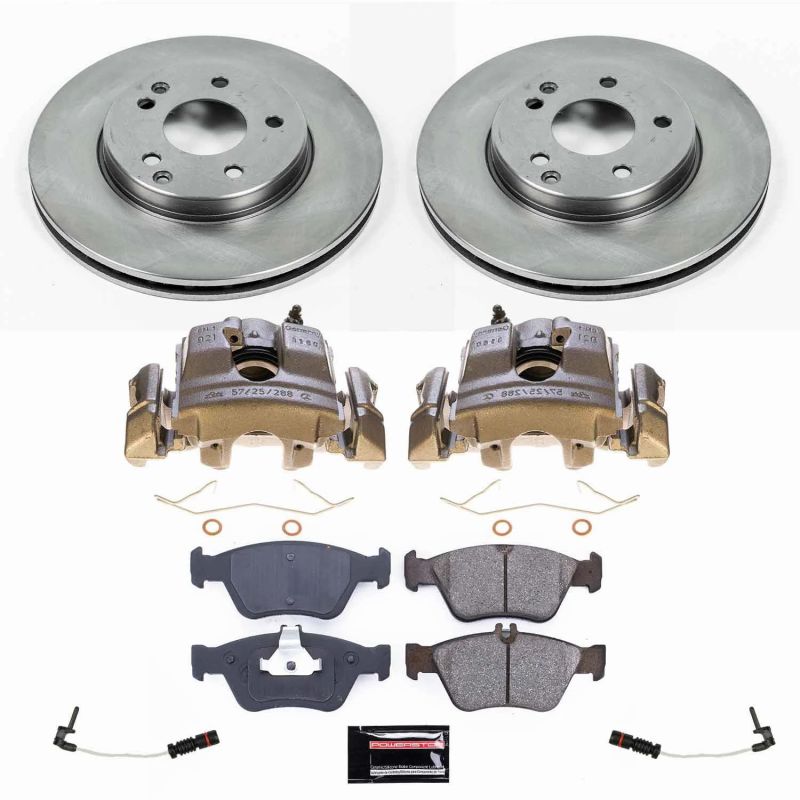 Mercedes-Benz C230 Brake Kit - Front - PowerStop - Autospecialty Rotors + Evolution Ceramic Pads + Replacement Calipers - `99-`00