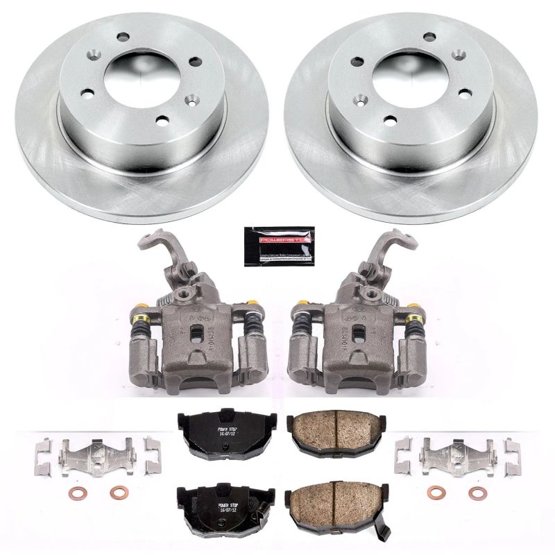 Hyundai Elantra Brake Kit - Rear - PowerStop - Autospecialty Rotors + Evolution Ceramic Pads + Non-Coated Calipers - `97-`06