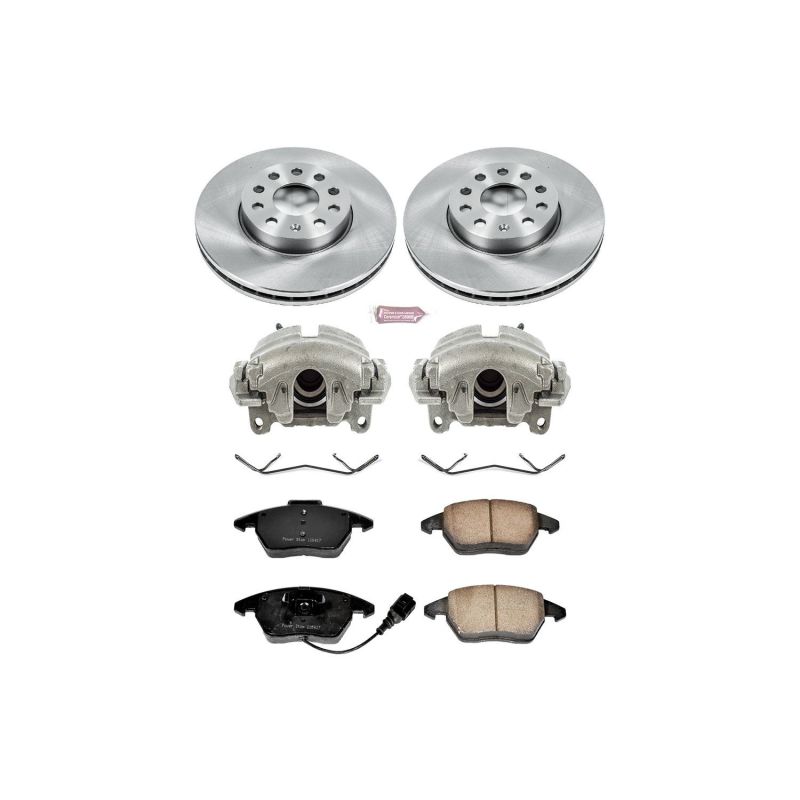 Audi A3 Brake Kit - Front - PowerStop - Autospecialty Rotors + Evolution Ceramic Pads + Non-Coated Calipers - `10-`12