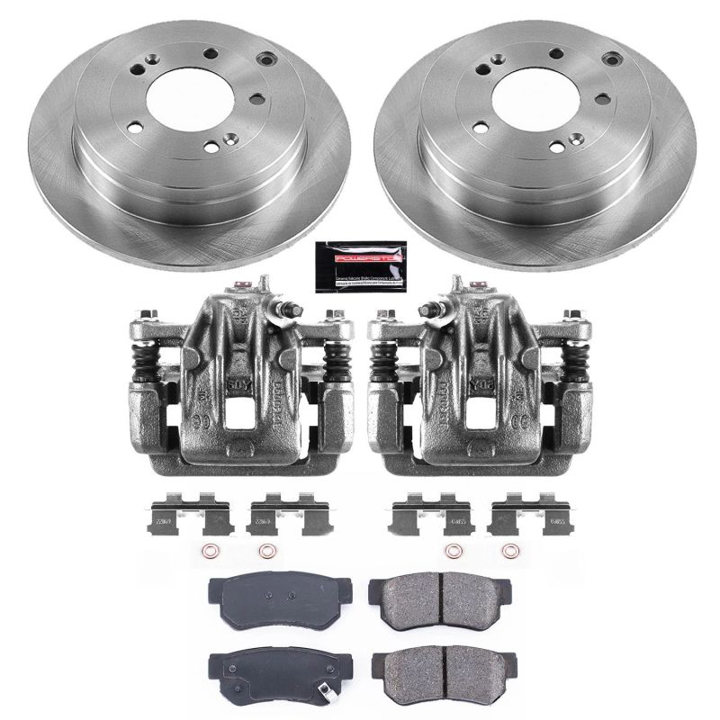 Hyundai Azera Brake Kit - Rear - PowerStop - Autospecialty Rotors + Evolution Ceramic Pads + Replacement Calipers - `06-`09