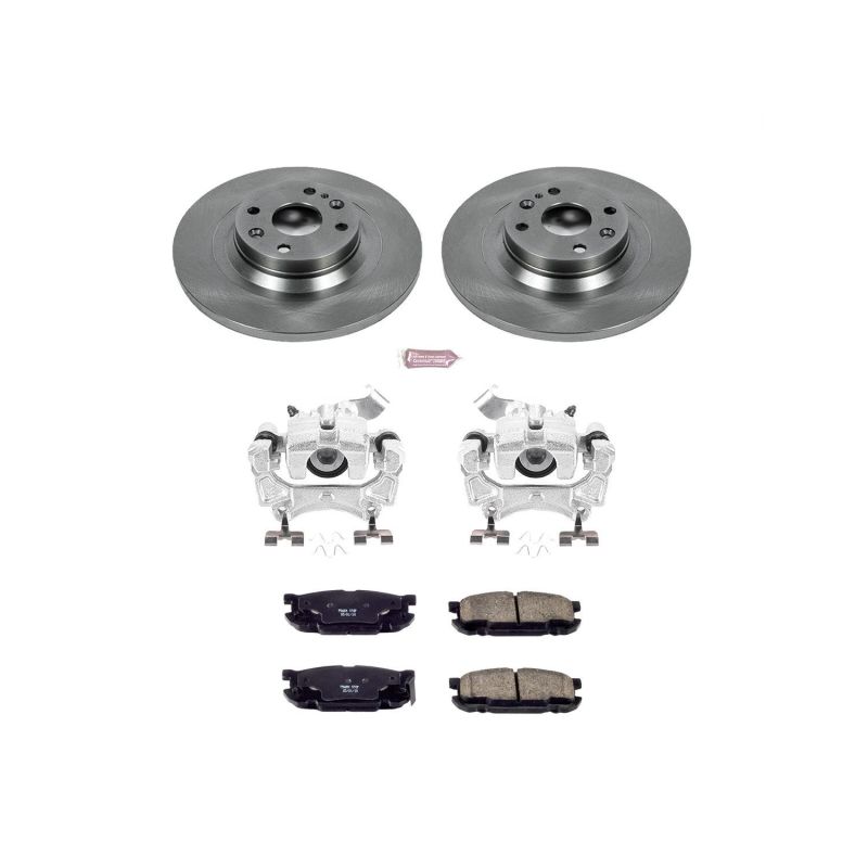 Mazda Miata Brake Kit - Rear - PowerStop - OE Stock Replacement Rotors + Evolution Ceramic Pads + Non-Coated Calipers - `01-`05