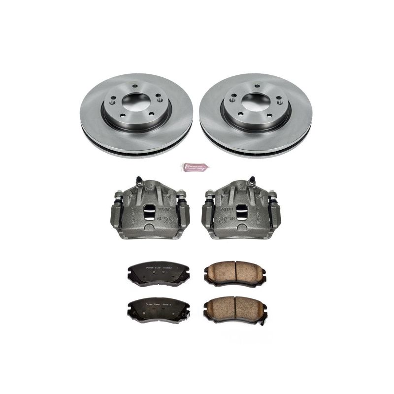 Hyundai Elantra Brake Kit - Front - PowerStop - Autospecialty Rotors + Evolution Ceramic Pads + Non-Coated Calipers - `07-`10