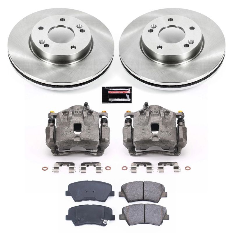 Hyundai Elantra Brake Kit - Front - PowerStop - Autospecialty Rotors + Evolution Ceramic Pads + Non-Coated Calipers - `11-`16