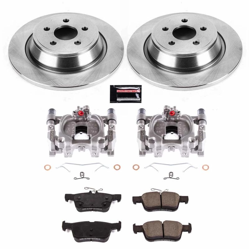 Lincoln Continental Brake Kit - Rear - PowerStop - Autospecialty Stock Replacement + Evolution Ceramic Pads + Non-Coated Replacement Calipers - `17-`18