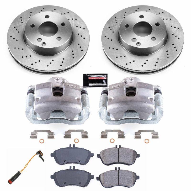 Mercedes-Benz C250 Brake Kit - Front - PowerStop - Autospecialty Rotors + Evolution Ceramic Pads + Replacement Calipers - `12-`16