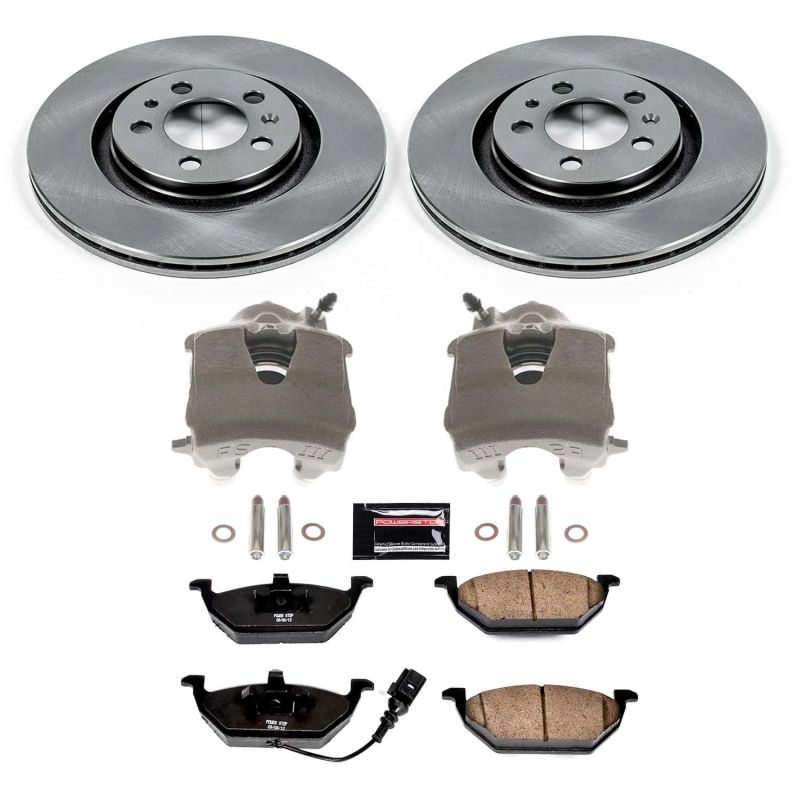 Volkswagen Beetle Brake Kit - Front - PowerStop - Autospecialty Rotors + Evolution Ceramic Pads + Non-coated Calipers - `99-`06
