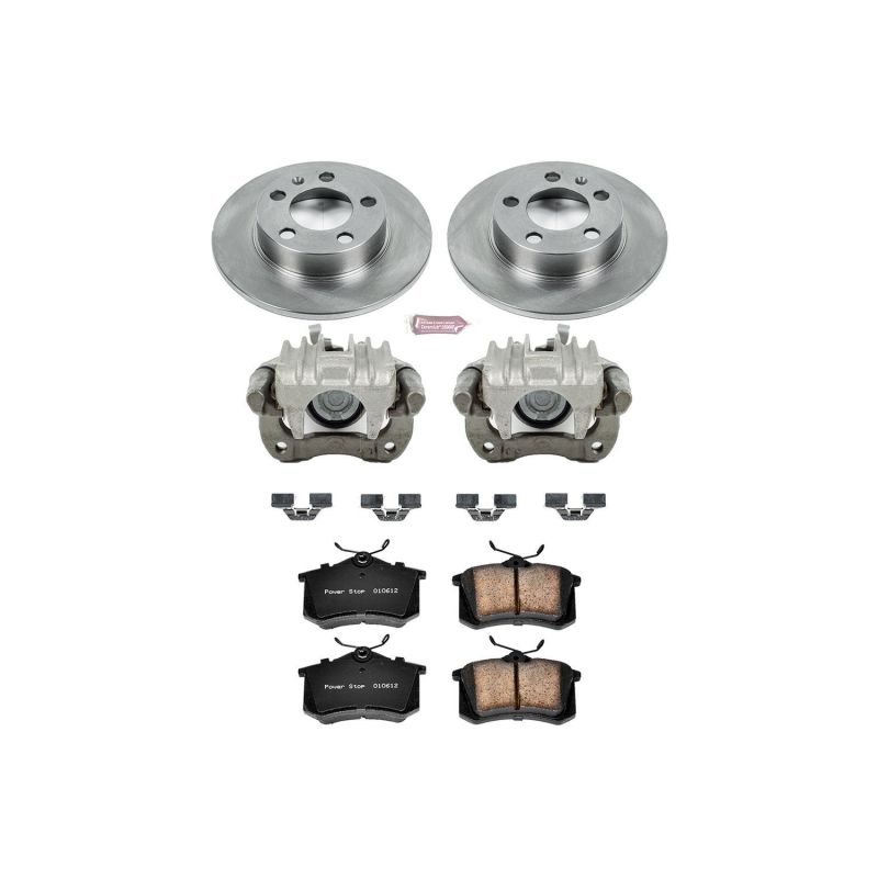 Volkswagen Beetle Brake Kit - Rear - PowerStop - Autospecialty Rotors + Evolution Ceramic Pads + Calipers - `98-`10