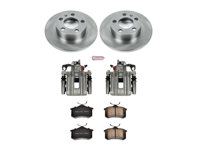 Volkswagen Beetle Brake Kit - Rear - PowerStop - Autospecialty Rotors + Evolution Ceramic Pads + Non-Coated Replacement Calipers - `00-`10