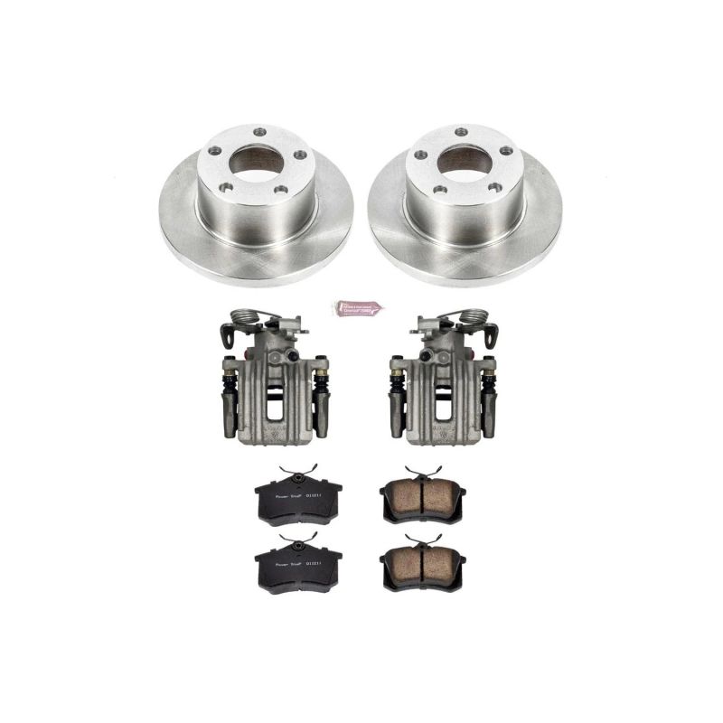 Audi A6 Quattro Brake Kit - Rear - PowerStop - Autospecialty Rotors + Evolution Ceramic Pads + Replacement Calipers - `98-`01