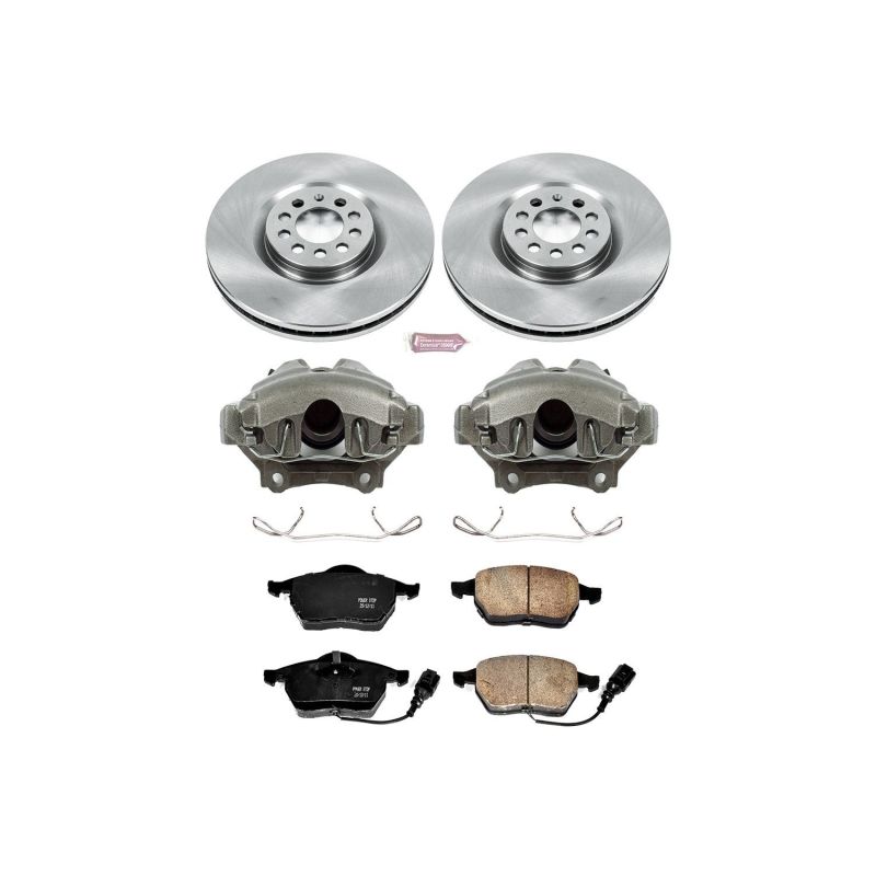 Audi TT Brake Kit - Front - PowerStop - Autospecialty Rotors + Evolution Ceramic Pads + Non-coated Calipers - `99-`06