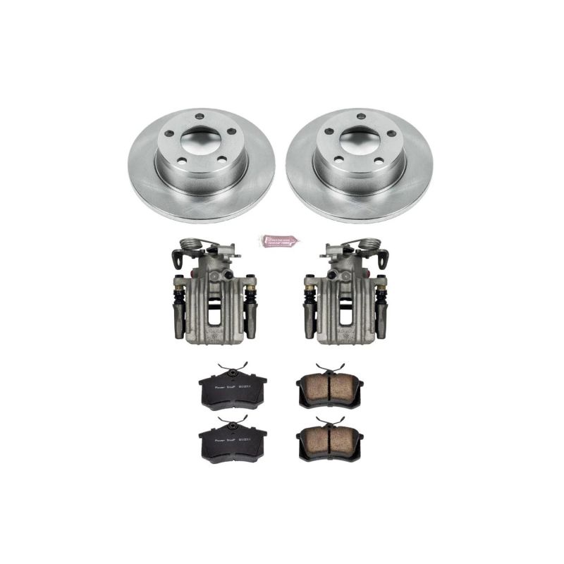 Audi A6 Quattro Brake Kit - Rear - PowerStop - Autospecialty Rotors + Evolution Ceramic Pads + Non-Coated Calipers - `98-`04